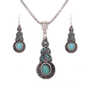 New! Silver & Turquoise Necklace & Earrings